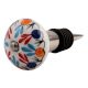 Red Blue Clover Ceramic Wine Stopper